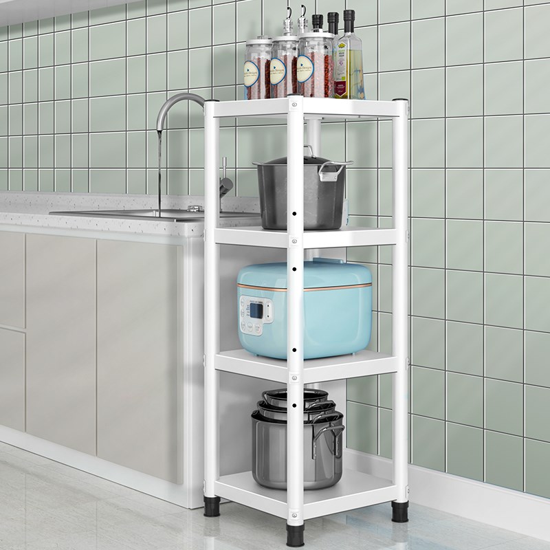 碳钢烤漆厨房置物架落地多层微波炉烤箱架窄款夹缝收X纳锅架储物