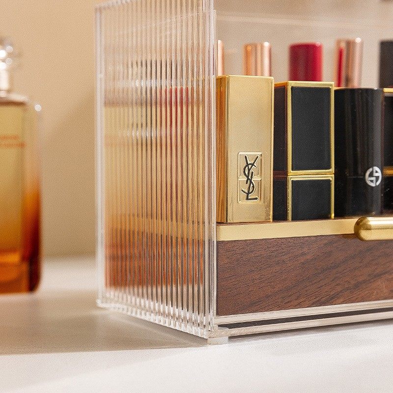 化妆刷收纳筒桌面防尘带盖化妆品收纳盒实L木亚克力透明刷桶置物,收纳整理,桌面收纳盒,淘宝优惠券,粉丝福利购,淘宝优惠卷