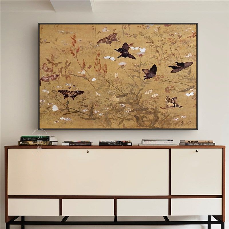 中式复古装饰画法式中古国风w客厅背景墙挂画玄关摆柜壁画 百蝶图,家居饰品,现代装饰画,淘宝优惠券,粉丝福利购,淘宝优惠卷