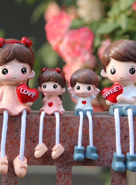 卧室客厅房间酒柜儿童房家装饰品摆D设创意吊脚娃娃家居小摆件四