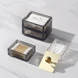 家用高档创意f棉签盒轻奢牙签盒高级牙线盒新款 高颜值棉棒收纳盒