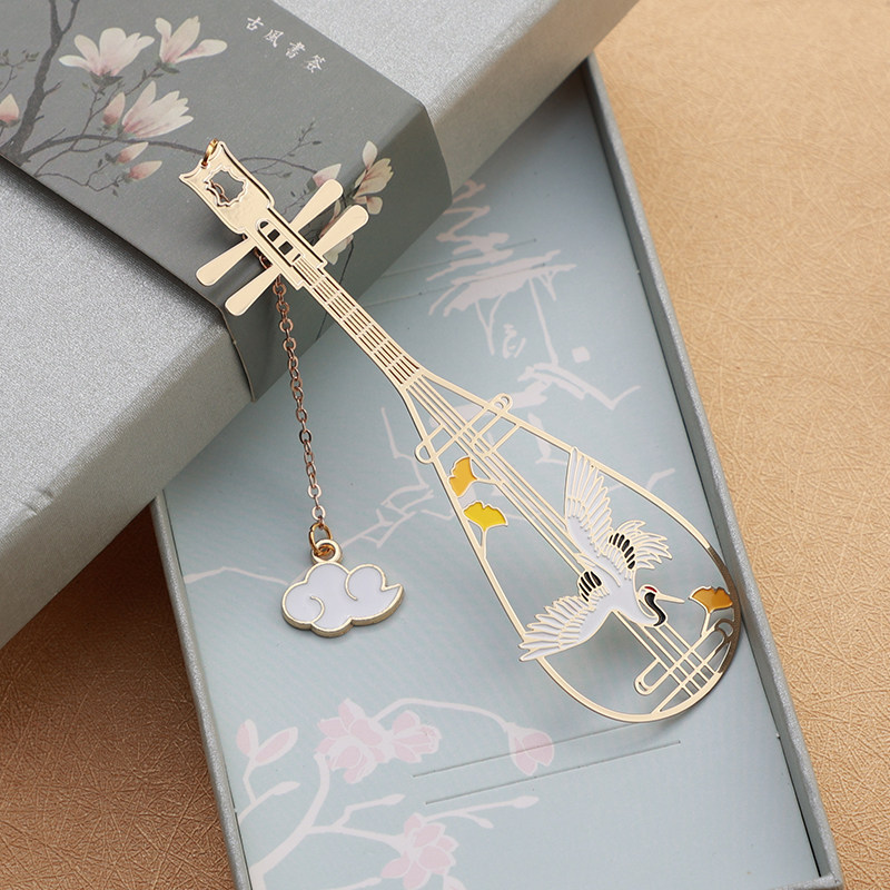 仙鹤琵琶语鹤舞长安金属书签中国风学生小清新文艺礼品定制刻字,文具电教/文化用品/商务用品,书签,淘宝优惠券,粉丝福利购,淘宝优惠卷