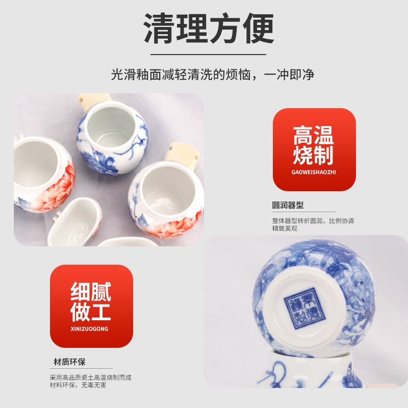 鸟食罐用品饮水器画眉陶瓷碗鹩八哥鸟罐带虫杯笼配件大全三件套