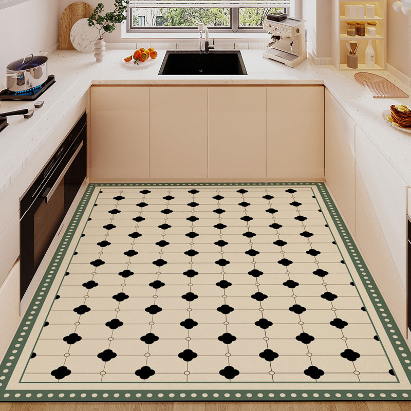 厨房专用地垫pvc防滑防油可擦免洗整铺耐脏防水地毯皮革家用脚垫