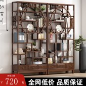 博古架中式 实木多宝阁古董茶室置物架茶货架展示架置物架客厅书柜