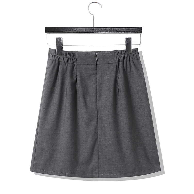松紧腰职业a字裙大码灰色ol正装半身裙面试橡筋西装面料宽松短裙