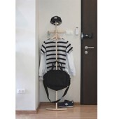 新品 壁挂弯曲衣帽架落地实木靠墙卧室衣架弧度曲线挂衣架简约创意