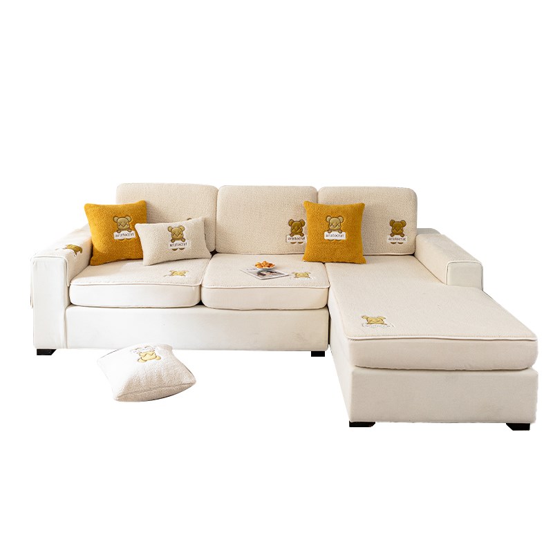 2024新款羊羔绒冬季沙发套罩全包万能套毛绒沙发笠坐垫子防滑盖布