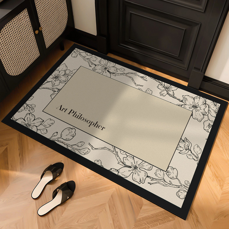 新款硅藻泥入户地垫进门耐脏免洗可擦门垫家用法式高级感玄关地毯