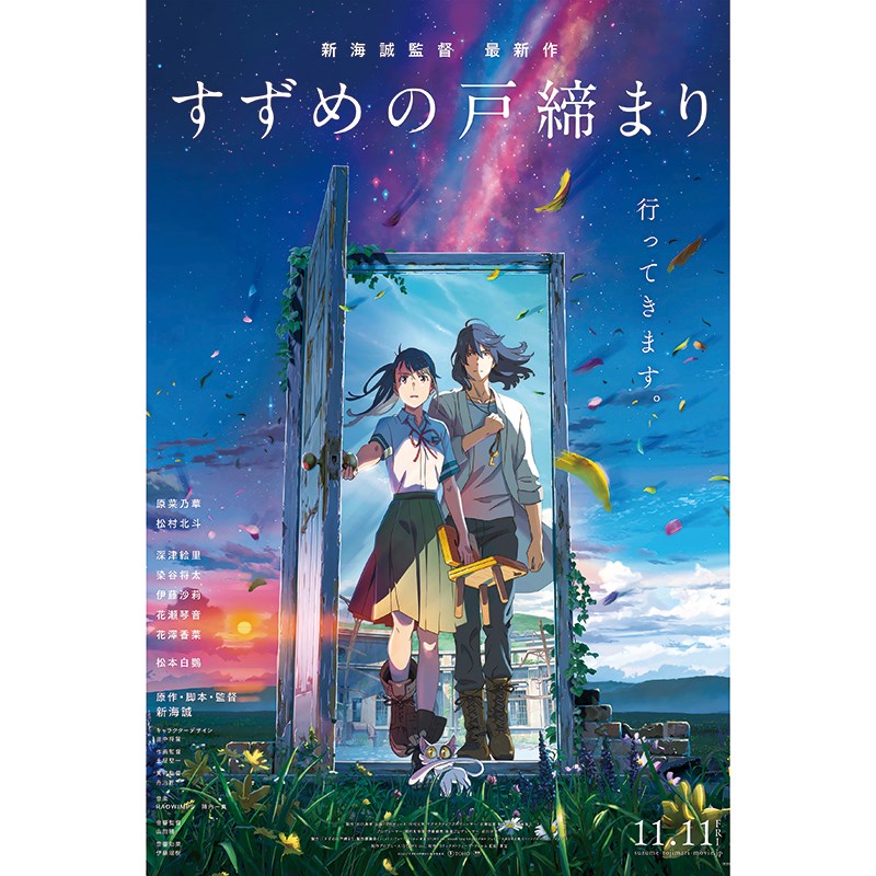 新海诚铃芽户缔铃芽之旅天气之子你的名字二次元动漫海报纸墙贴画