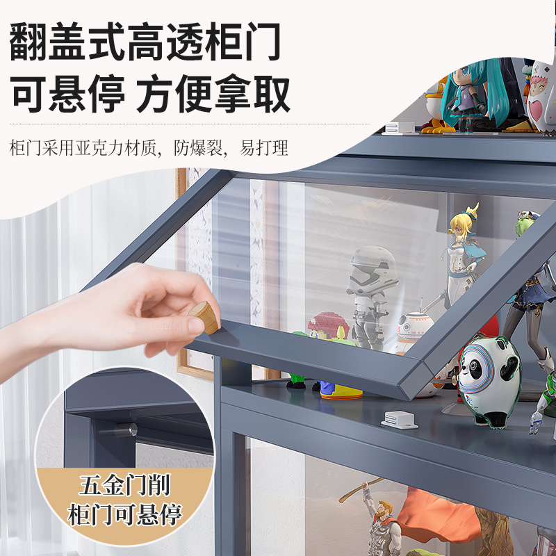 收藏品展示柜家用客厅靠墙压克力防尘置物架多功能透明模型收纳柜