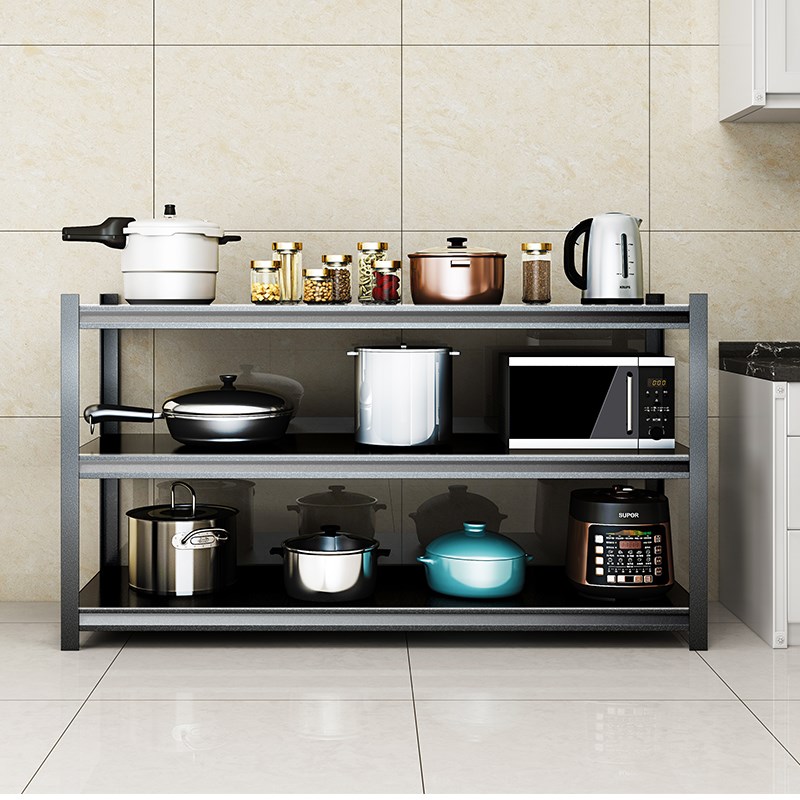 厨房用品家用大全落地多层微波炉置物架餐厅柜烤箱架三层橱柜货架