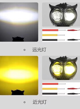 电动车灯机车超亮LED大灯泡 外置改装12v60v强光透镜射灯铺路灯