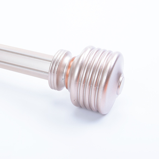 简约罗马杆头子铝合金朔料头装饰头封口窗帘杆木纹封口铁艺
