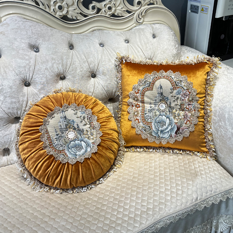 欧欧式美式沙发高档抱枕靠枕新品圆枕南瓜枕含芯可拆洗包邮