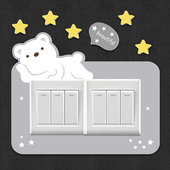 插座边框套双开86型3d立体亚克力遮丑墙贴创意卡通可爱开关保护套