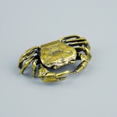 实心纯黄铜办公桌面小摆件螃蟹大闸蟹古铜茶宠饰品把玩工艺品礼品