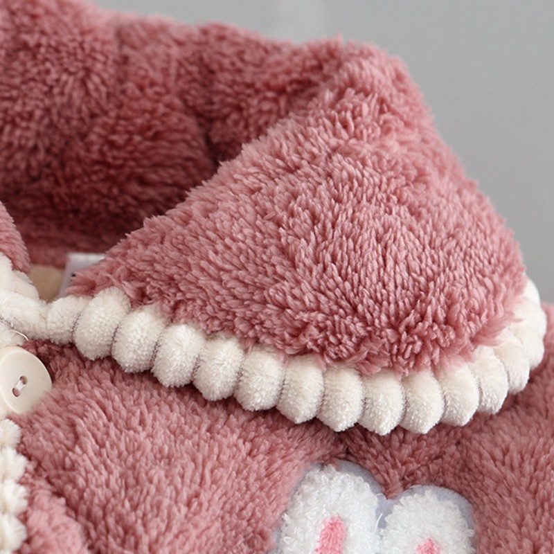 秋冬季儿童宝宝米粒绒加厚保暖睡衣套装女童男孩子珊瑚绒家居服