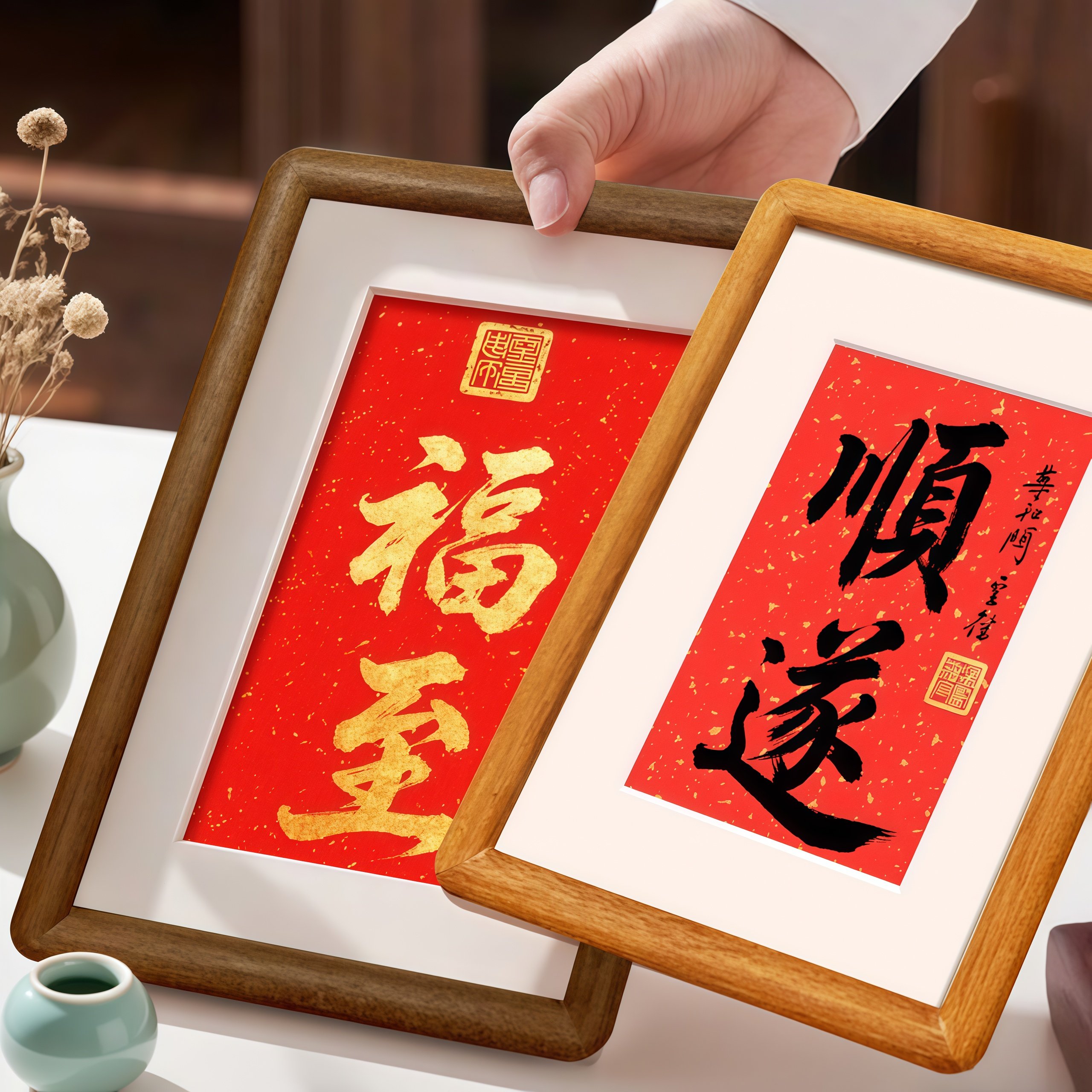 中式胡桃实木字画框装裱书法国画高档空框架定做大尺寸外相框挂墙