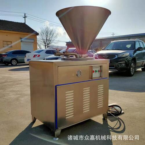 用连续不断灌肠设商备不锈双管香间肠腊肠灌钢YG-30制全自动液压