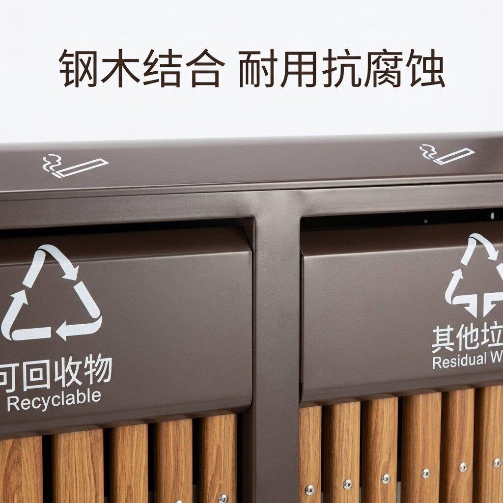钢类双桶环保垃圾545分桶户木外公园景区校小区街道社学区公共场