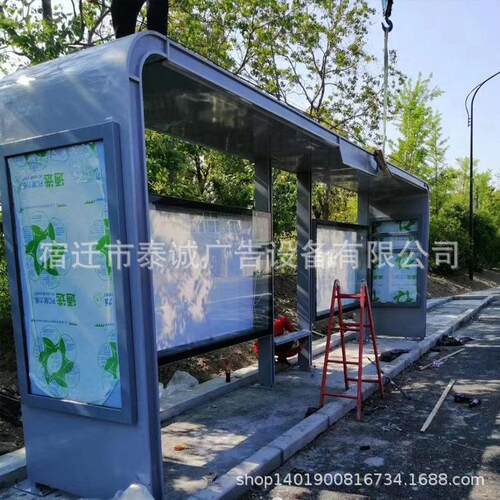 候乡镇800cm*27不锈灯钢公交车车车亭公交站台站亭电子智能滚动箱