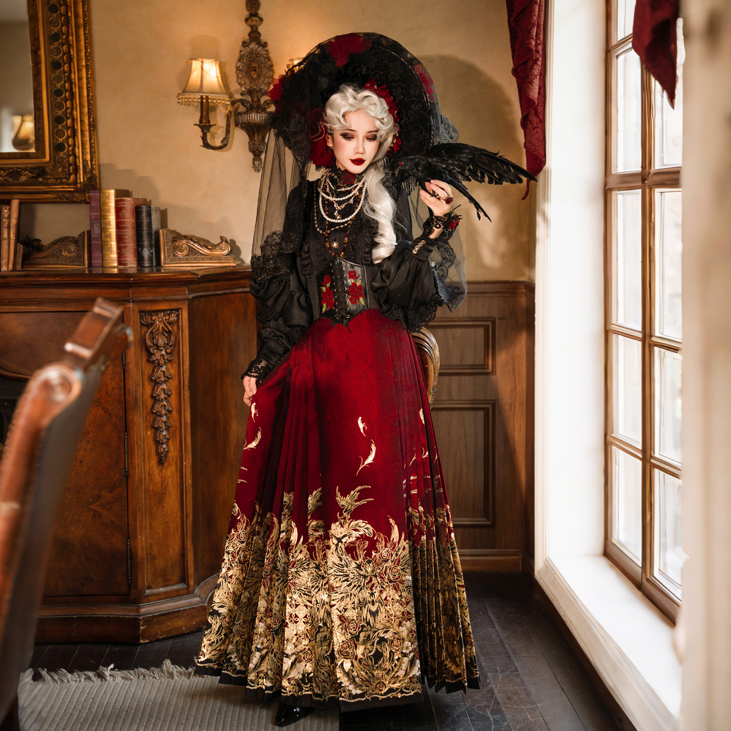 月渺境2025秋汉洋折衷哥特风套装