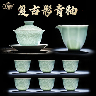 景德镇功夫茶具套装 盖碗茶杯高档高级家用官方正品 礼物礼盒新款
