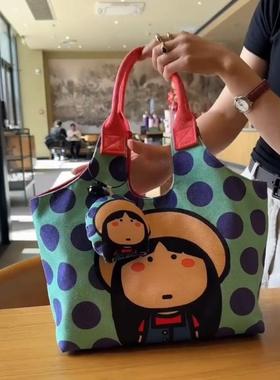 韩系新款卡通手提包可爱贝壳包单肩学生女包小众大容量通勤帆布包
