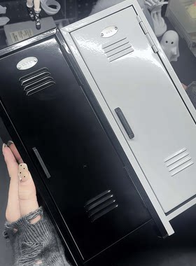 桌面铁皮柜迷你小储物收纳盒带门锁多层ins高颜值存钱储蓄保险箱