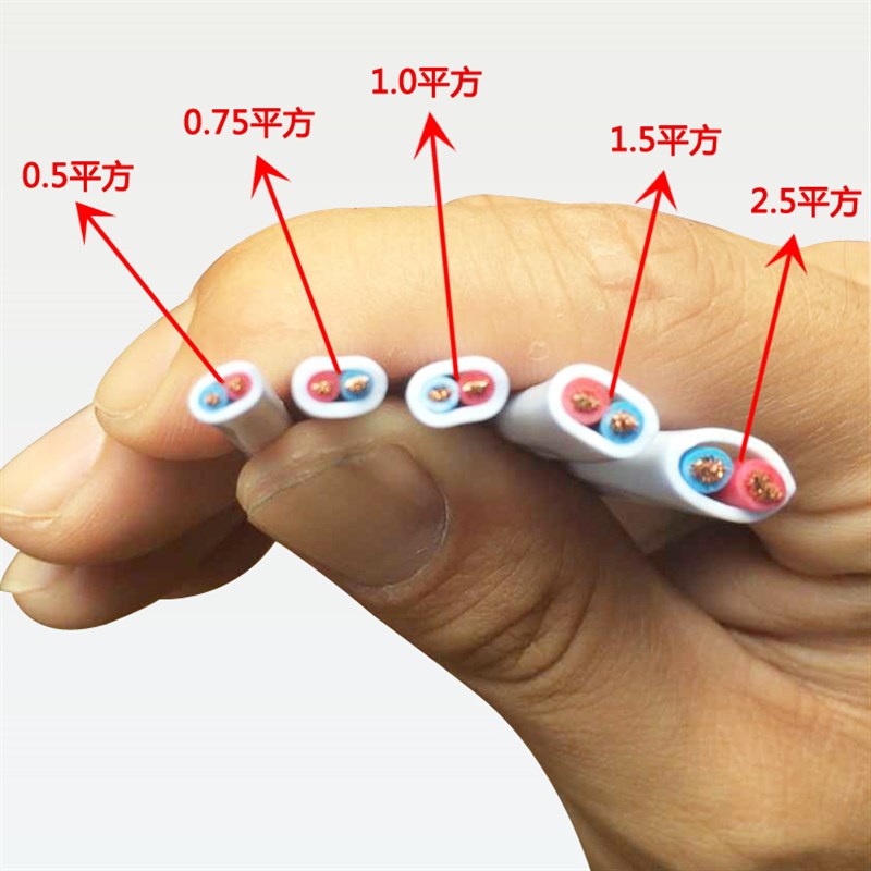 纯铜国标b软电线RVV二芯双芯2x0.5/0.75/1.5/2.5平方多股软护套线