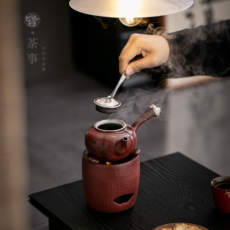 创意复古侧把壶煮茶炉套装功夫z茶具家用户外酒精炉煮茶烧水壶茶