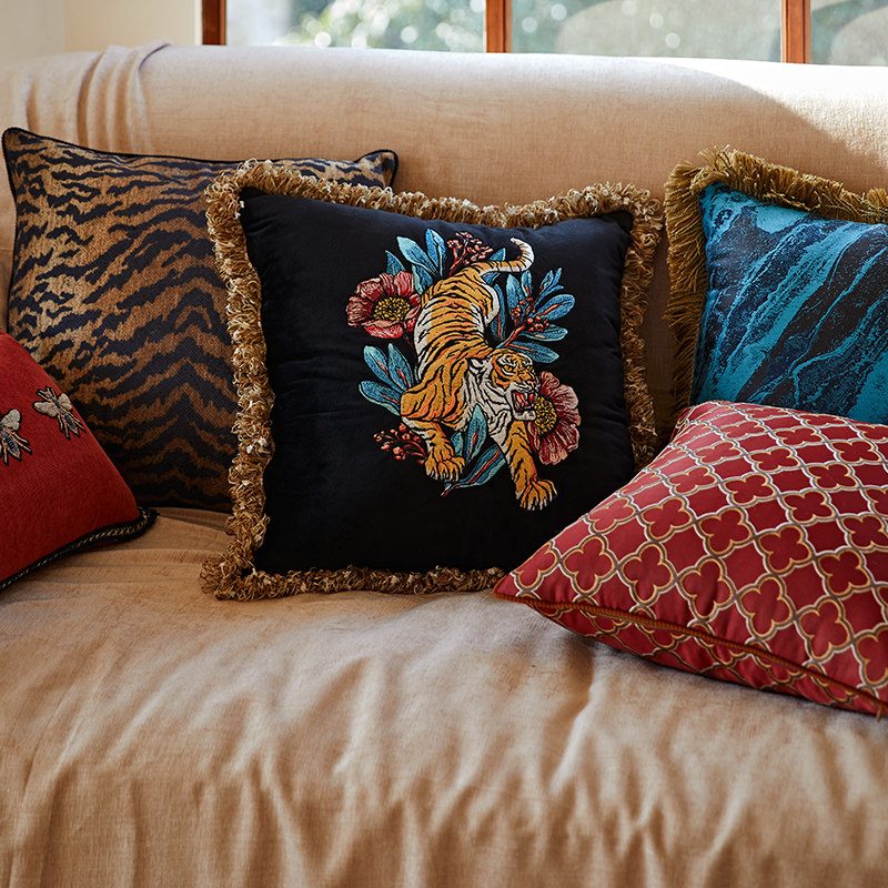 偏爱集抱枕靠垫美式复古轻奢高档客厅沙发靠枕欧式流苏腰枕套,居家布艺,靠垫/抱枕,淘宝优惠券,粉丝福利购,淘宝优惠卷