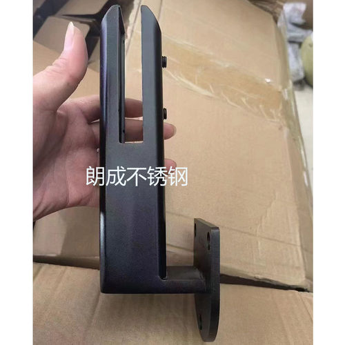 实心重型楼梯扶手玻璃固r定夹立脚304不锈钢免打孔侧挂实心扶手栏