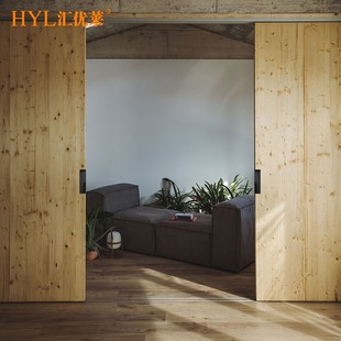 德系重工业风推拉门扣手r嵌入式折叠门口袋移门暗拉手谷仓门把手