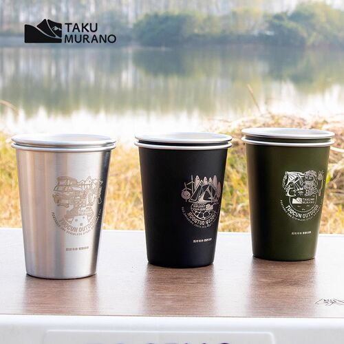 户外露营马克杯烧水壶不锈钢水杯便F携折叠杯子家用烧水壶专用装