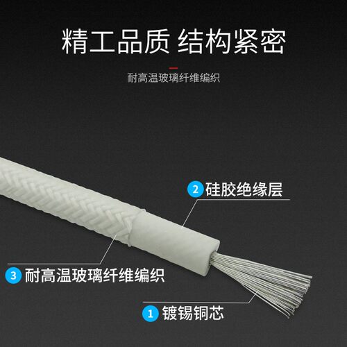 高温线耐250度编织硅胶玻璃纤维线0.5 2.5 1 4R 6平方渡锡铜芯耐