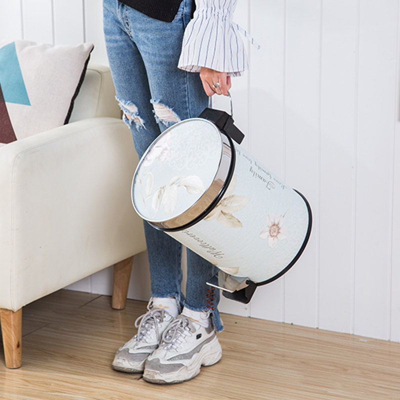 欧式创意垃圾桶脚踏式带盖大号家用厨房客厅卫Q生间脚踩有盖垃圾