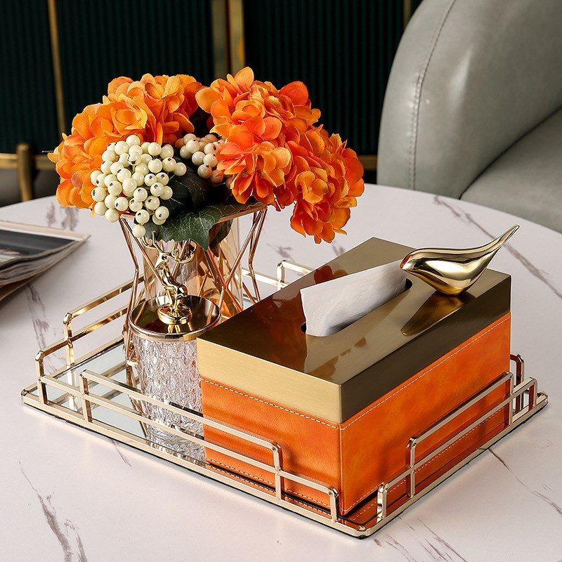 茶几桌面c镜面托盘玻璃轻奢高档大号收纳商用置物服务洋酒杯客厅