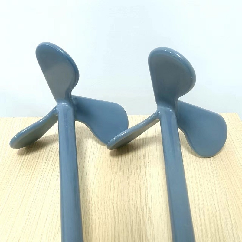 【优质】包塑桨叶 立式加药v搅拌机器螺旋叶片 三叶式旋转轴桨加