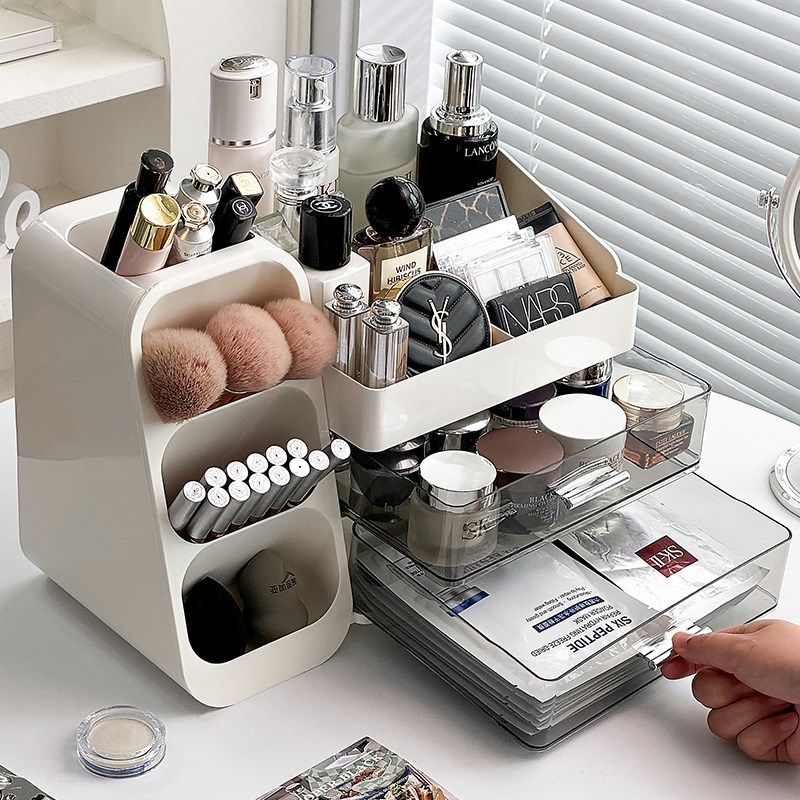 一体式化a妆箱桌面高级感护肤品收纳盒亚克力抽屉盒刷筒口红置物,收纳整理,化妆箱/盒,淘宝优惠券,粉丝福利购,淘宝优惠卷