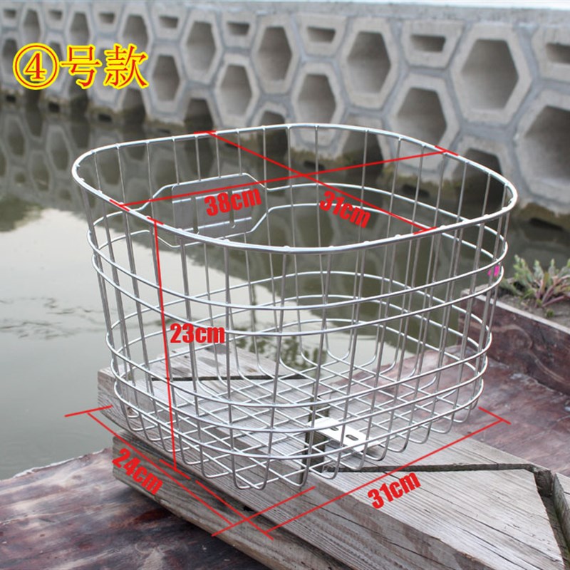 正宗不锈钢车篮 加l大自行车车篮 电动车车筐城市前车篮特大号车