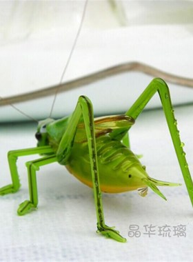 玻璃仿真蝈蝈f家居盆景微景观装饰品创意摆件水晶琉璃螳螂工艺礼