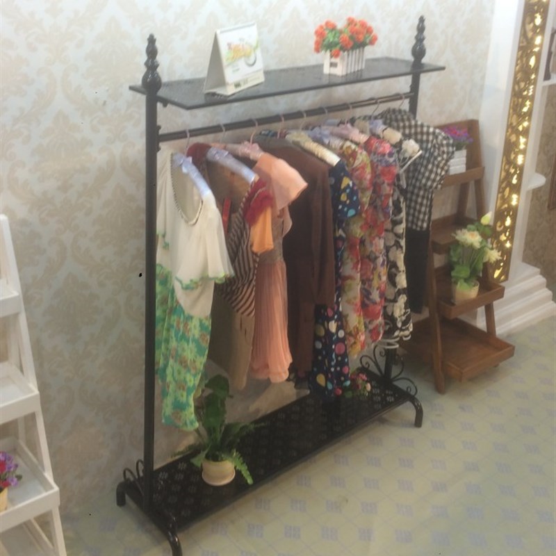 欧式铁艺衣帽架挂衣架落地卧室时尚白色创意服装简易服装店展示架