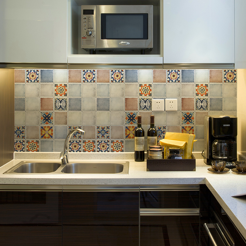 家用厨房防油贴纸自粘灶台瓷砖墙面翻新贴卫生间防水墙面装饰壁纸