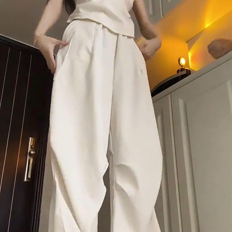 套装夏季新款修身吊带背心上衣女款高腰宽松阔腿裤子休闲裤两件套
