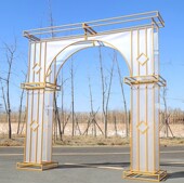 2020新款 婚礼舞台布置道具 大气拱门 婚庆道具铁艺阳光板拱门 欧式