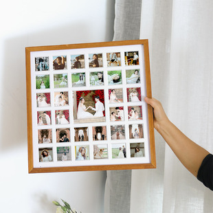 多宫格实木相框定制拼图宝宝周岁照片相簿礼物大小格挂墙多图摆台