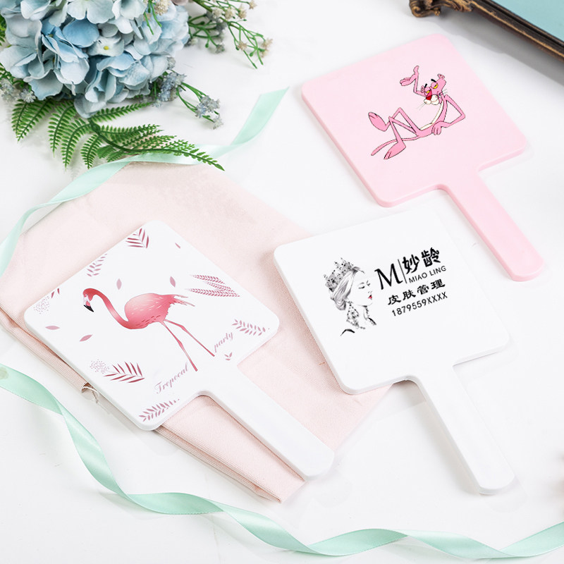 大号3ce梳妆镜牙科院手持化妆镜纹绣手拿定制logo美容镜子 手柄镜