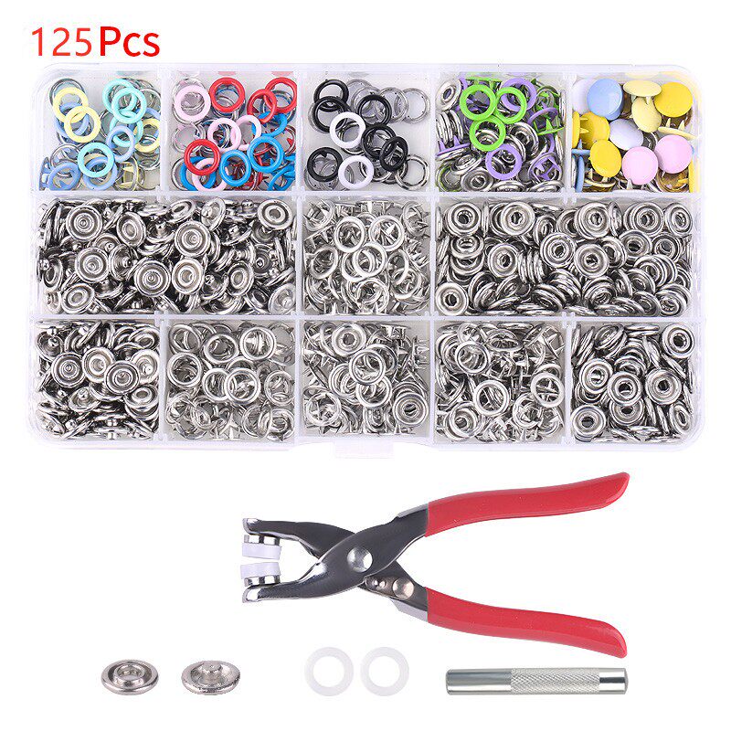 彩色实心空心五爪扣子母扣安装钳子婴儿百搭扣子宝宝金属隐形按扣